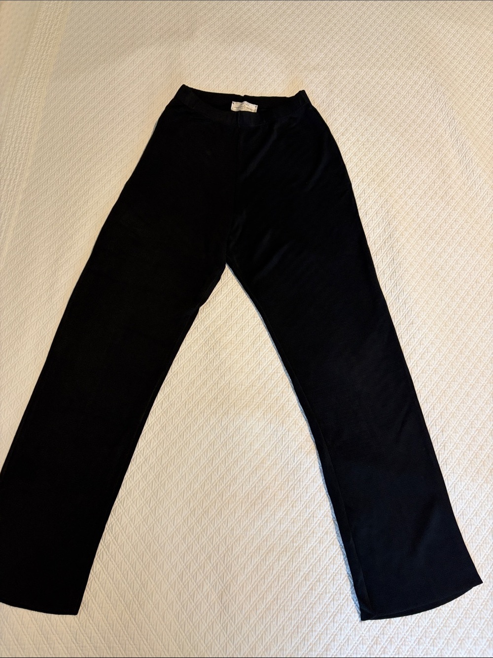 Vintage French Rags Women's Black Straight-Leg Pull-On Pants